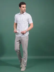 Crimsoune Club Men Classic Fit Floral Printed Spread Collar Cotton Casual Shirt