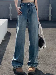 The Roadster Lifestyle Co. Women Straight Fit High-Rise Jeans