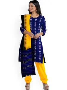 KALPRA FASHION Ethnic Motifs Printed Pure Cotton Unstitched Dress Material