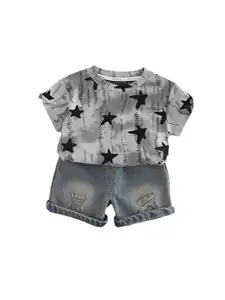 StyleCast x Revolte Boys Printed Pure Cotton T-shirt with Shorts