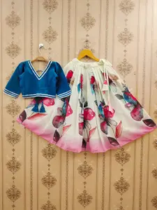 BAESD Girls Foil Print Ready to Wear Lehenga Choli