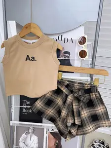 StyleCast x Revolte Girls Round Neck Sleeveless Pure Cotton Top with Shorts