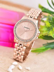 DressBerry Women Embellished Dial & Bracelet Style Straps Analogue Watch HOBDB-321-RG