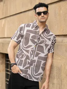 Powerlook Men Abstract Printed Spread Collar Casual Shirt