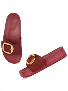 PENNEN Women Solid Pattern Flip-Flop Sliders