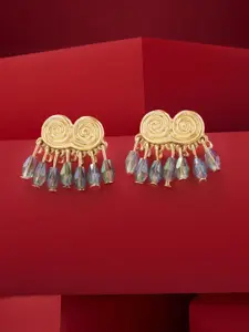 AMI Gold-Plated Artificial Beaded Dazzling Contemporary Drop Earrings