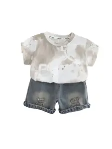 StyleCast x Revolte Boys Abstract Printed Pure Cotton T-shirt With Shorts