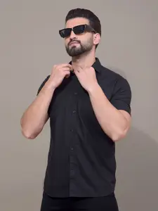 Crimsoune Club Men Classic Fit Vertical Striped Spread Collar Cotton Casual Shirt