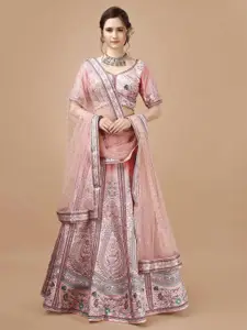 SAPTRANGI Embellished Beads And Stones Ready To Wear Lehenga & Blouse With Dupatta