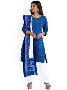 KALPRA FASHION Ethnic Motifs Printed Pure Cotton Unstitched Dress Material