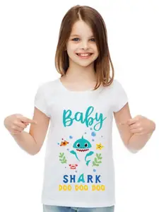 SHUBHAM DESIGNER GALLERY Girls Graphic Printed Round Neck T-shirt