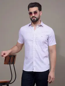 Crimsoune Club Men Classic Fit Abstract Printed Spread Collar Cotton Casual Shirt