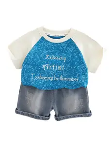 StyleCast x Revolte Boys Printed T-shirt With Shorts