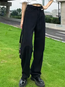 DressBerry Women High-Rise Straight Fit Clean Look Jeans