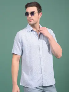 Crimsoune Club Men Classic Fit Conversational Printed Spread Collar Cotton Casual Shirt