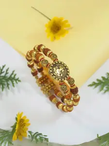 I Jewels Rudraksha Beaded Bracelet Rakhi