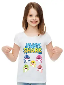 SHUBHAM DESIGNER GALLERY Girls Graphic Printed Round Neck T-shirt