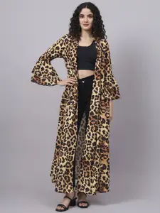 SUFIZA LIFESTYLE Leopard Print Longline Shrug