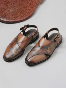Ruosh Men Leather Shoe-Style Sandals