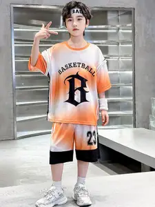 StyleCast x Revolte Boys Printed Pure Cotton T-shirt With Shorts
