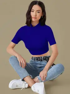 Dream Beauty Fashion Women Solid Fitted Crop Top top-52-bullet-royalblue