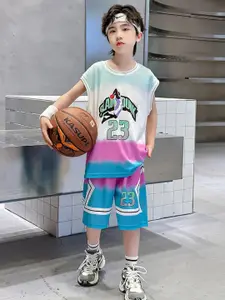 StyleCast x Revolte Boys Printed Pure Cotton T-shirt With Shorts