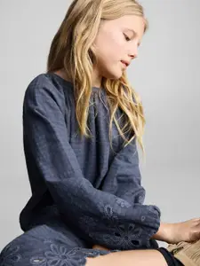 Mango Kids Girls Puff Sleeve A-Line Dress