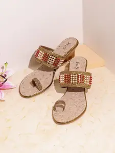 Inc 5 Women Embellished Ethnic Wedge Heel Sandals