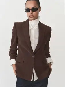 MANGO Peaked Lapel Collar Single-Breasted Blazers