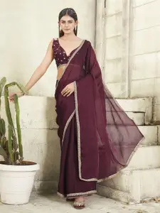 Tikhi Imli Saree With Embroidered Blouse Piece
