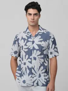 Mufti Men Relaxed Fit Floral Printed Cuban Collar Casual Shirt