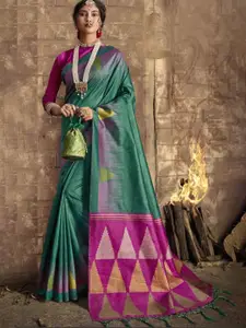 Anouk Solid Saree With Blouse Piece