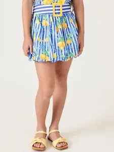 One Friday Girls Multicolor Printed Balloon Skirts