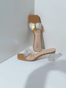 Inc 5 Party Embellished Open Toe Block Sandal with Buckles