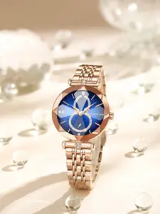 GIORDANO Women Printed Dial & Stainless Steel Bracelet Style Straps Analogue Watch