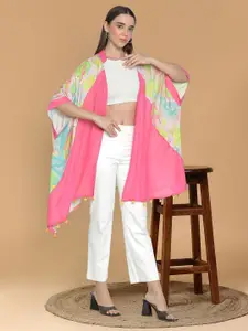 Tiara Floral Printed Open Front Shrug