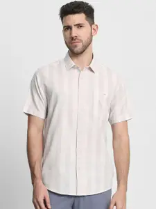 Mufti Men Slim Fit Opaque Striped Casual Shirt