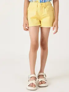 One Friday Girls Denim Yellow Solid Short