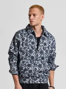 Snitch Men Floral Open Front Jacket