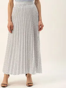 Moda Rapido Women Printed Pleated Flared Maxi Skirt