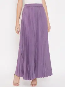 Moda Rapido  Women Pleated Flared Maxi Skirt