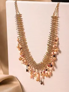 Priyaasi Gold-Plated Artificial Stones and Beads Necklace