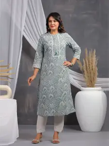 FILO HEVIS Floral Printed Pure Cotton Straight Kurta