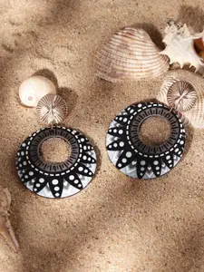 Priyaasi Gold Plated Circular Drop Earrings