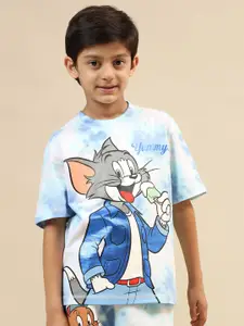 Kids Ville Boys Tom & Jerry Graphic Printed Round Neck Cotton Relaxed Fit T-shirt