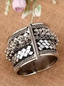 SZN German Silver Artificial Beaded Oxidised Bangle