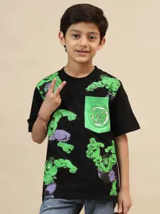 Kids Ville Boys Hulk Graphic Printed Round Neck Cotton T-shirt