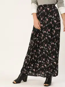 Moda Rapido Women Pleated Flared Maxi Skirt