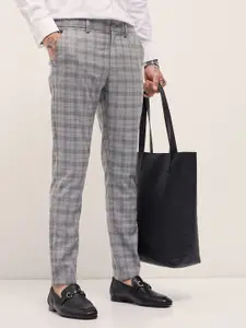 THE BEAR HOUSE Men Men's Checked Slim Fit Formal Trouser