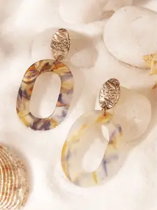 Priyaasi Gold Plated Geometric Drop Earrings